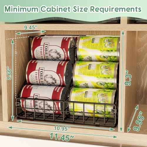 6 Pack Stackable Can Organizer for Pantry with Adjustable Dividers (6 Count)