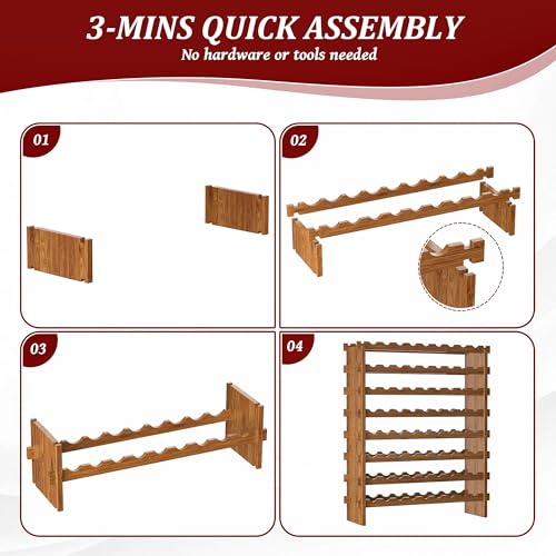 Bamboo Stackable Wine Rack (72 Count)