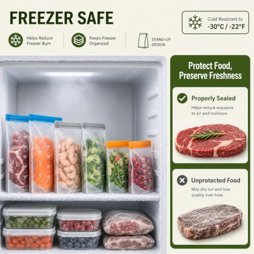 Dishwasher Safe Reusable Storage Bags Stand Up (16.01 Count)