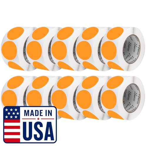 Neon Orange Perforated Round Circle Dot Sticker 3 (10 Count)