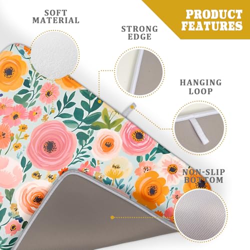 Watercolor Flower Dish Drying Mat