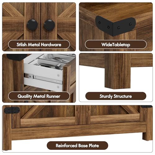 Farmhouse Coffee Bar Cabinet Sideboards
