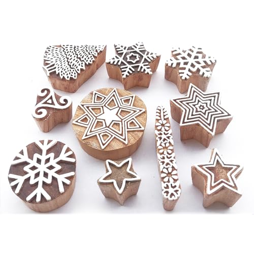 Star Wooden Block Printing Stamps (10 Count)