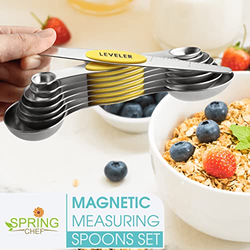 Stainless Steel Magnetic Measuring Spoons Set of 8