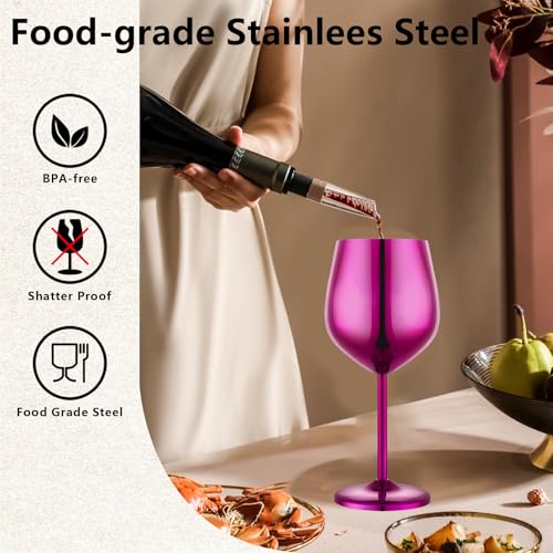 Unbreakable Stainless Steel Wine Glasses Set of 2 (2 Count)