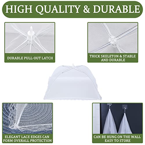 8 Pack Food Tents Food Covers for Outside Mesh Screen Include 2 Extra Large