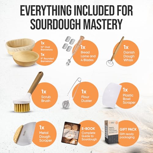 Complete Banneton Bread Proofing Basket Set (2 Count)