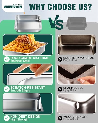 Stainless Steel Steam Table Hotel Pan Set 1 (6 Count)