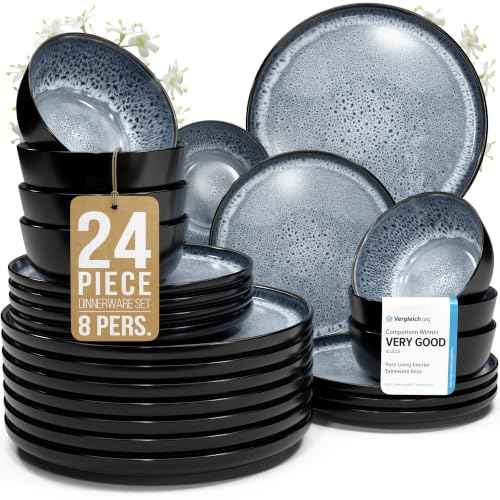 24 Piece Stoneware Dinnerware Set for 8 (24 Count)
