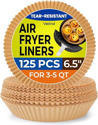 125Pcs 6.5inch Round Air Fryer Liners Disposable for 3 (125 Count)