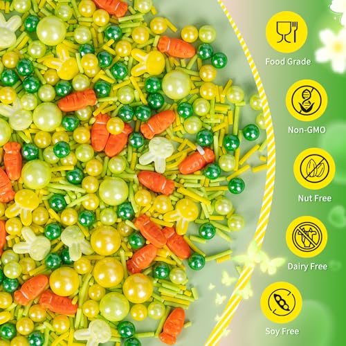 Edible Yellow Green Sprinkles for Cake Decorating (4.5 Ounce)