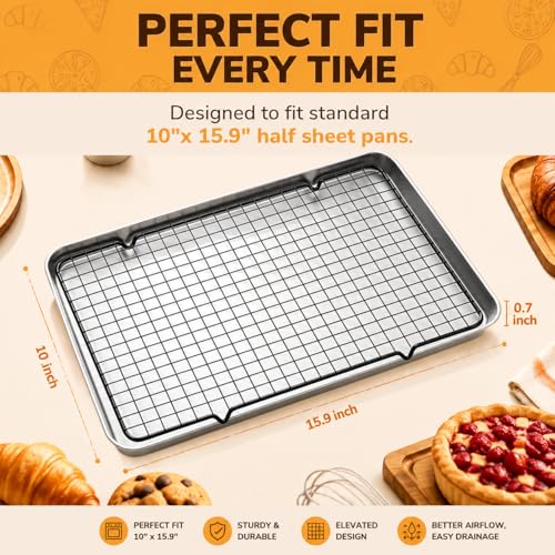 5PCS Cooling Racks for Cooking and Baking 10" x 16" Wire Rack Baking Rack (5 Count)