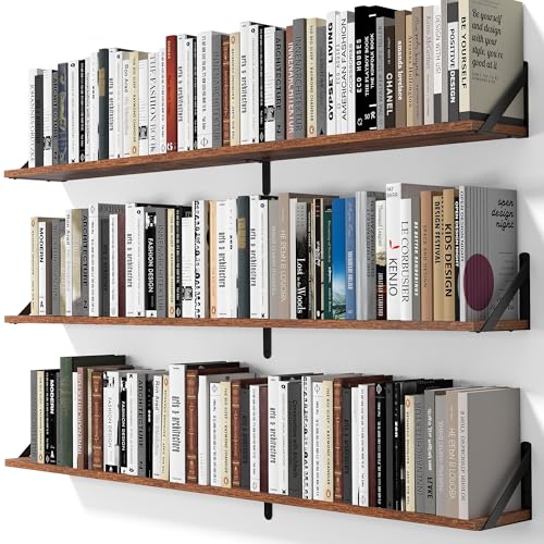 48 Inch Large Wall Bookshelves Set of 3 (3 Count)
