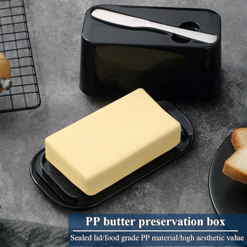 Butter Dish with Lid for Countertop and Refrigerator Door Shelf with Butter Spreader Knife