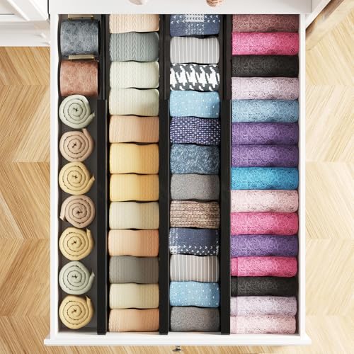 Bamboo Dresser Drawer Dividers 6 Pack (6 Count)