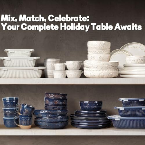 24 Piece Handcrafted Ceramic Dinnerware Set with Mugs