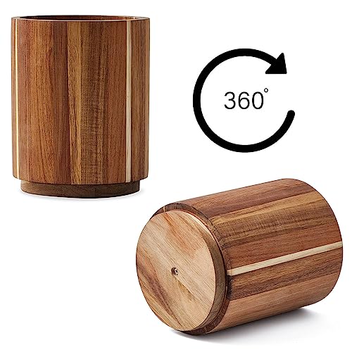 Acacia Wood Utensil Holder