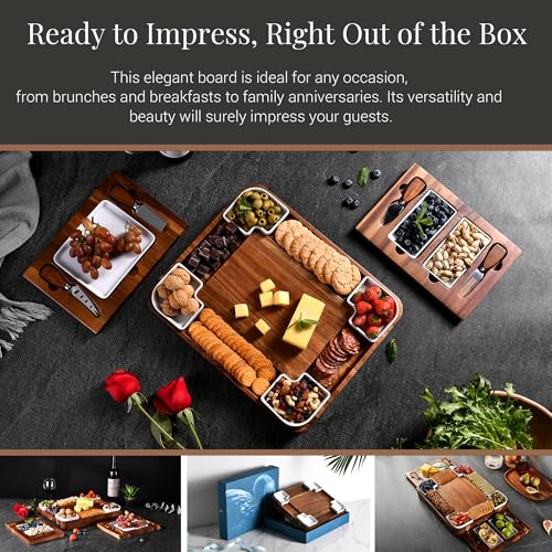 Upgraded Acacia Cheese Board Set
