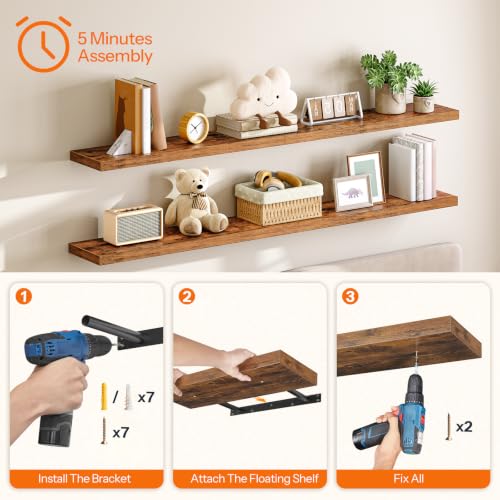 70.9" Floating Shelves for Wall (2 Count)