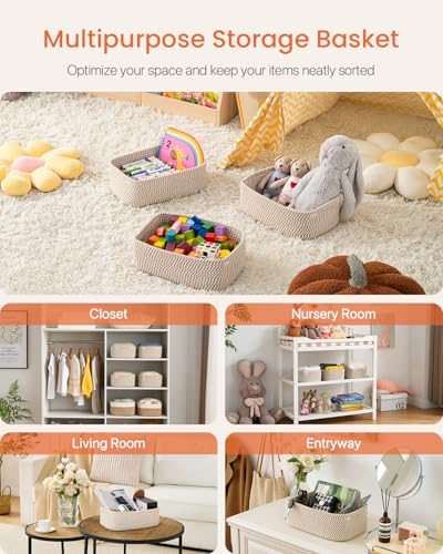 Small Woven Storage Basket for Organizing (3 Count)