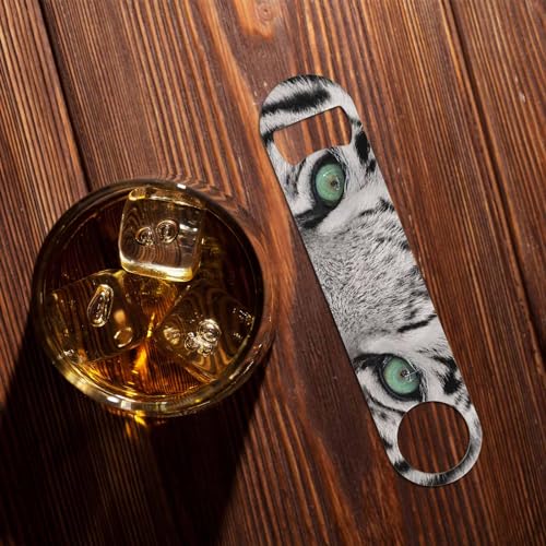 White Tiger Stainless Steel Bottle Opener Close