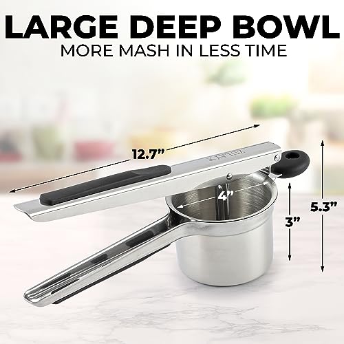 Premium Large 15oz Potato Ricer With 3 Interchangeable Discs
