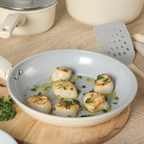 Barnsdall 10 Piece Premium PFA Free Ceramic Nonstick Pots and Pans Aluminum Induction Cookware Set W (10 Count)