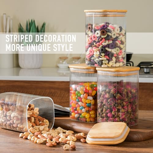 37oz 1.2Qt Square Glass Storage Containers with Lids 6 (6 Count)