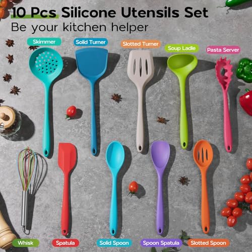 Silicone Kitchen Utensils (10 Count)