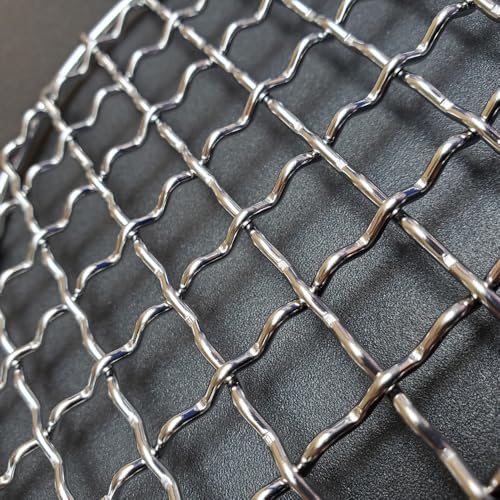 2Peices Backpacker Bushcraft Grill Grate Stainless Steel BBQ Cooking Grill Mesh Campfire Grill Square Round for Camping