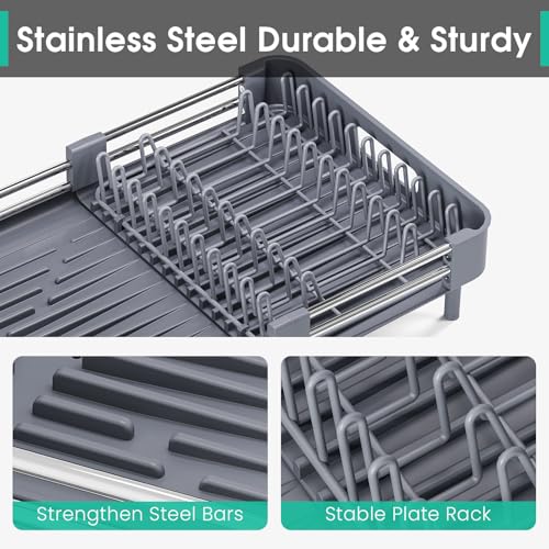 Expandable Dish Drying Rack for Kitchen Counter