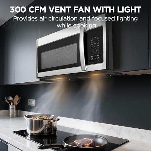 Over-the-Range Microwave Oven with Air Fryer, 1.5 Cu.Ft, 900W