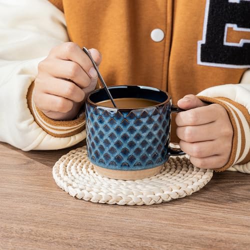 12 OZ Stackable Coffee Mugs Set of 4 (4 Count)