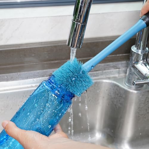 2-in-1 Bottle Brush and Straw Cleaner Brush, Smokey Blue, 1 Pack