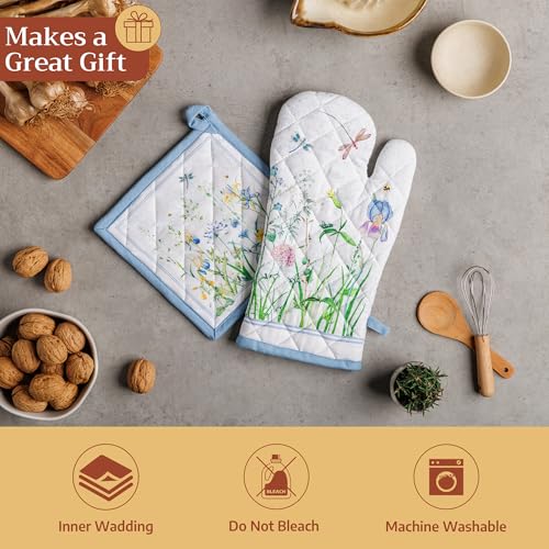 100% Cotton Oven Mitt & Pot Holder Set
