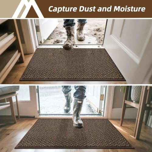 Dirt Trapper Door Mat 20"x32" Non Slip Washable Brown (4.44 Sq Ft)