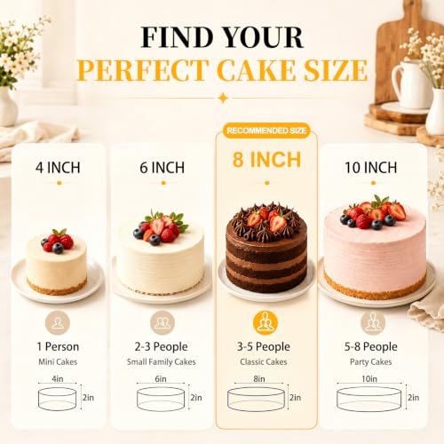 8 Inch Silicone Round Cake Pans (2 Count)
