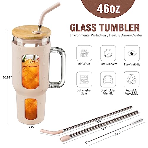 Glass Tumbler with Lid and Straw