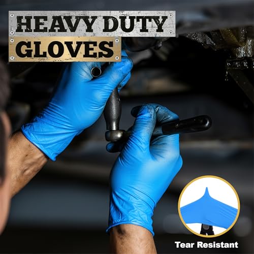Heavy Duty Blue Disposable Nitrile Gloves (100 Count)