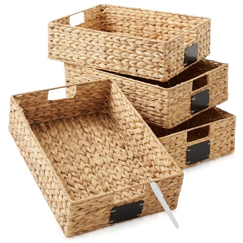 Set of 4 Water Hyacinth Pantry Baskets (4 Count)