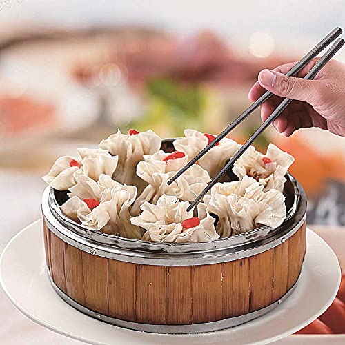 Metal Chopsticks Reusable Titanium Plated Stainless Steel Chopsticks Japanese Korean Chopsticks for Food & Cooking 9.5Inch Non