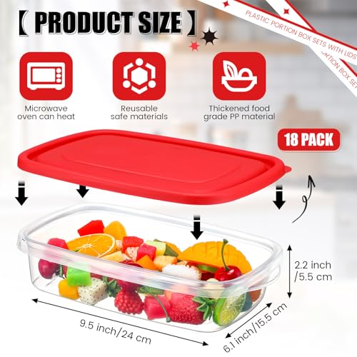 18 Pcs 33 oz Plastic Food Storage Containers with Lids (18 Count)