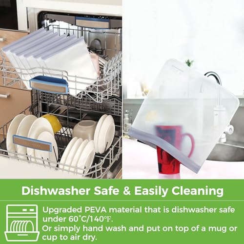 18 Pack Reusable Food Storage Bags Dishwasher Safe