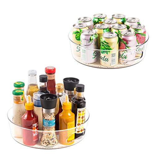 2 Pack Lazy Susan Cabinet Organizer with Handle 12 inch