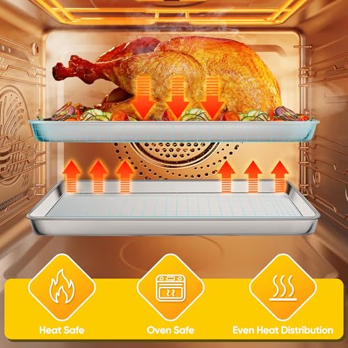 16x12 Inches Stainless Steel Baking Sheet Set of 2 (2 Count)