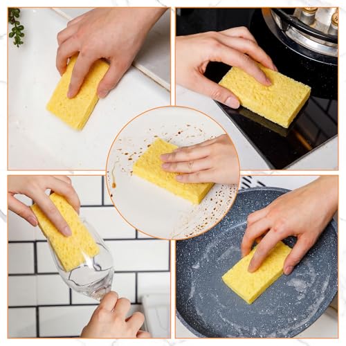 48 Pieces Compressed Wood Pulp Dish Sponges for Kitchen (48 Count)