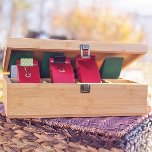 Bamboo Tea Organizer Box Chemical Free Eco