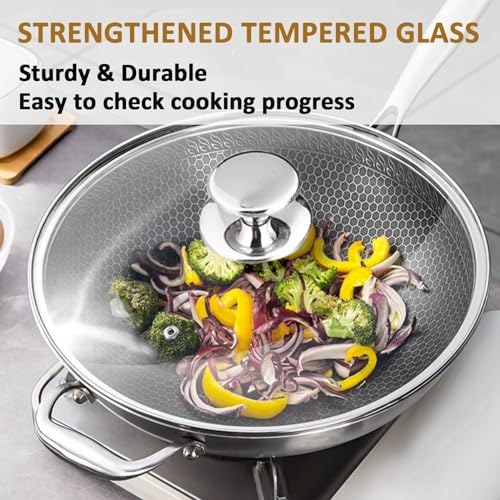 Glass Lid for 10.25 Inch Stainless Steel Cast Iron Skillets Frying Pans
