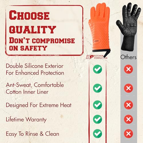 XL Silicone Pizza Oven Gloves Heat Resistant Oven Mitts