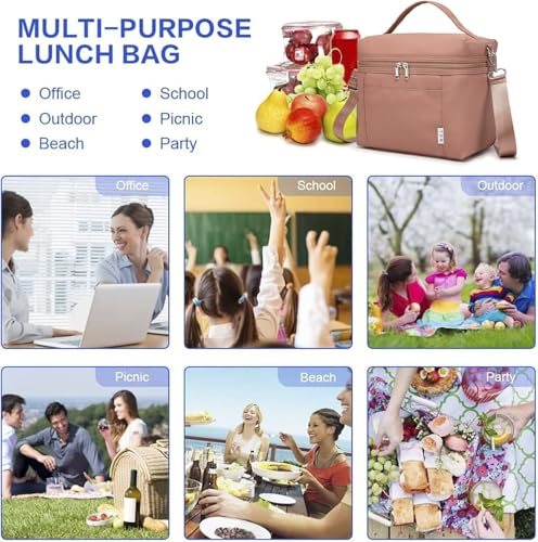 NOL Insulated Lunch Bags for Women Cooler Bag Lightweight Nylon Waterproof Lunch Box for Work
